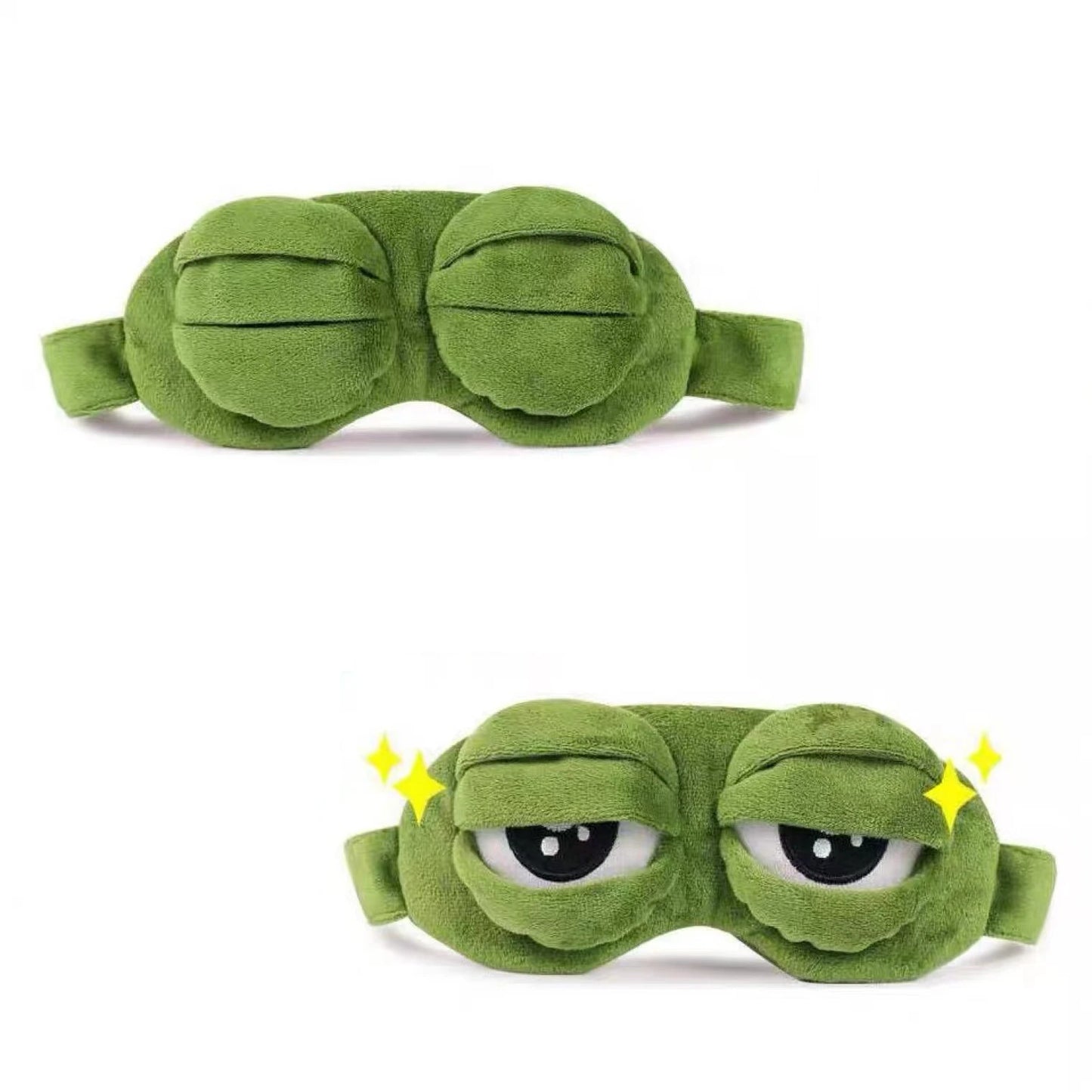Sad Frog Sleep Mask Eyeshade Plush Eye Cover Travel Relax Gift Blindfold Cute Patches Cartoon Sleeping Mask for Kid Adult